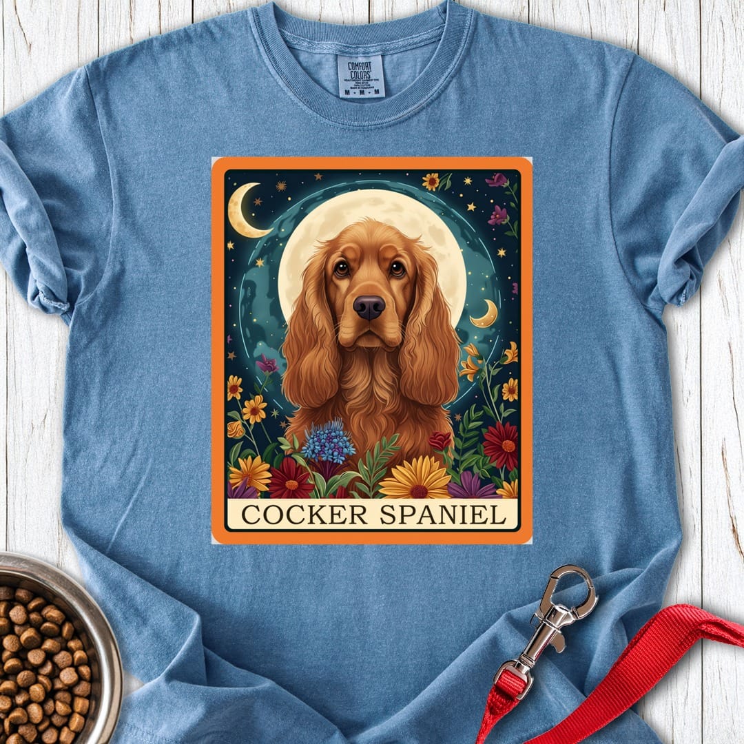 Cocker Spaniel Tarot Premium Tee Blue Jean