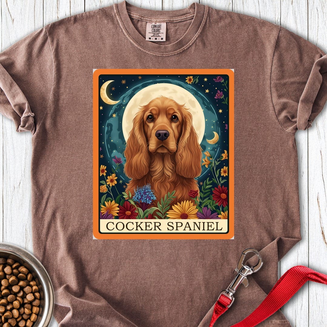Cocker Spaniel Tarot Premium Tee Espresso