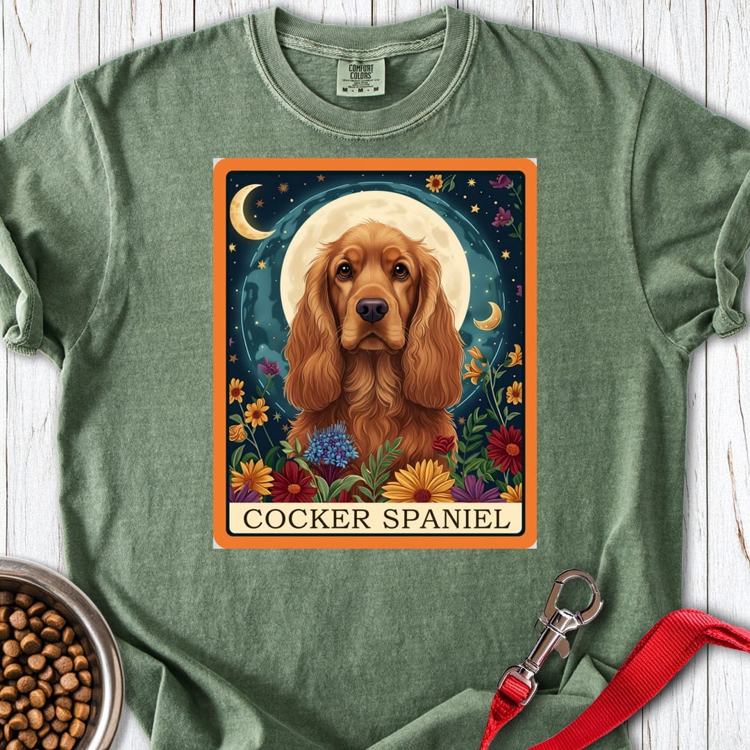 Cocker Spaniel Tarot Premium Tee Moss