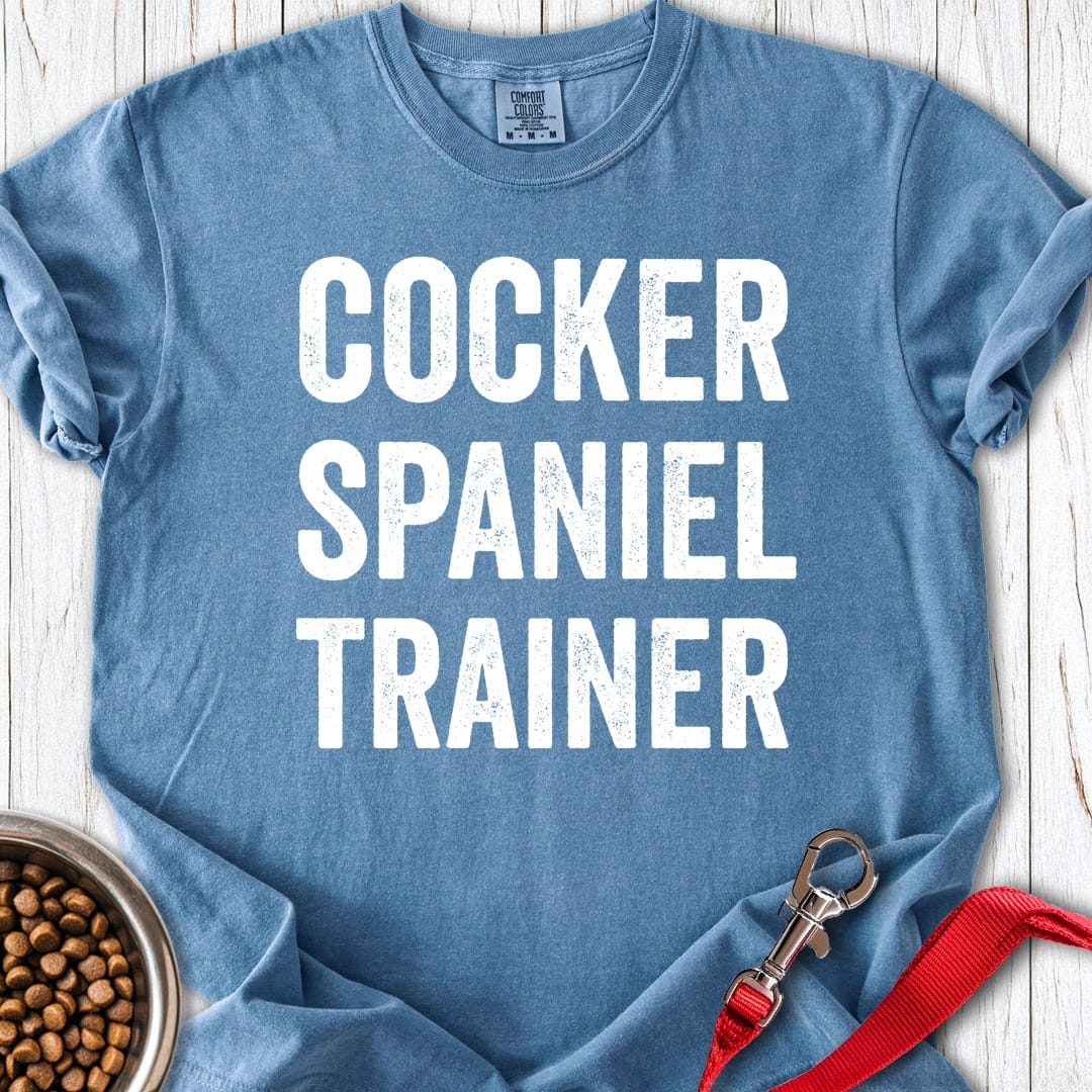 Cocker Spaniel Trainer Premium Tee Blue Jean