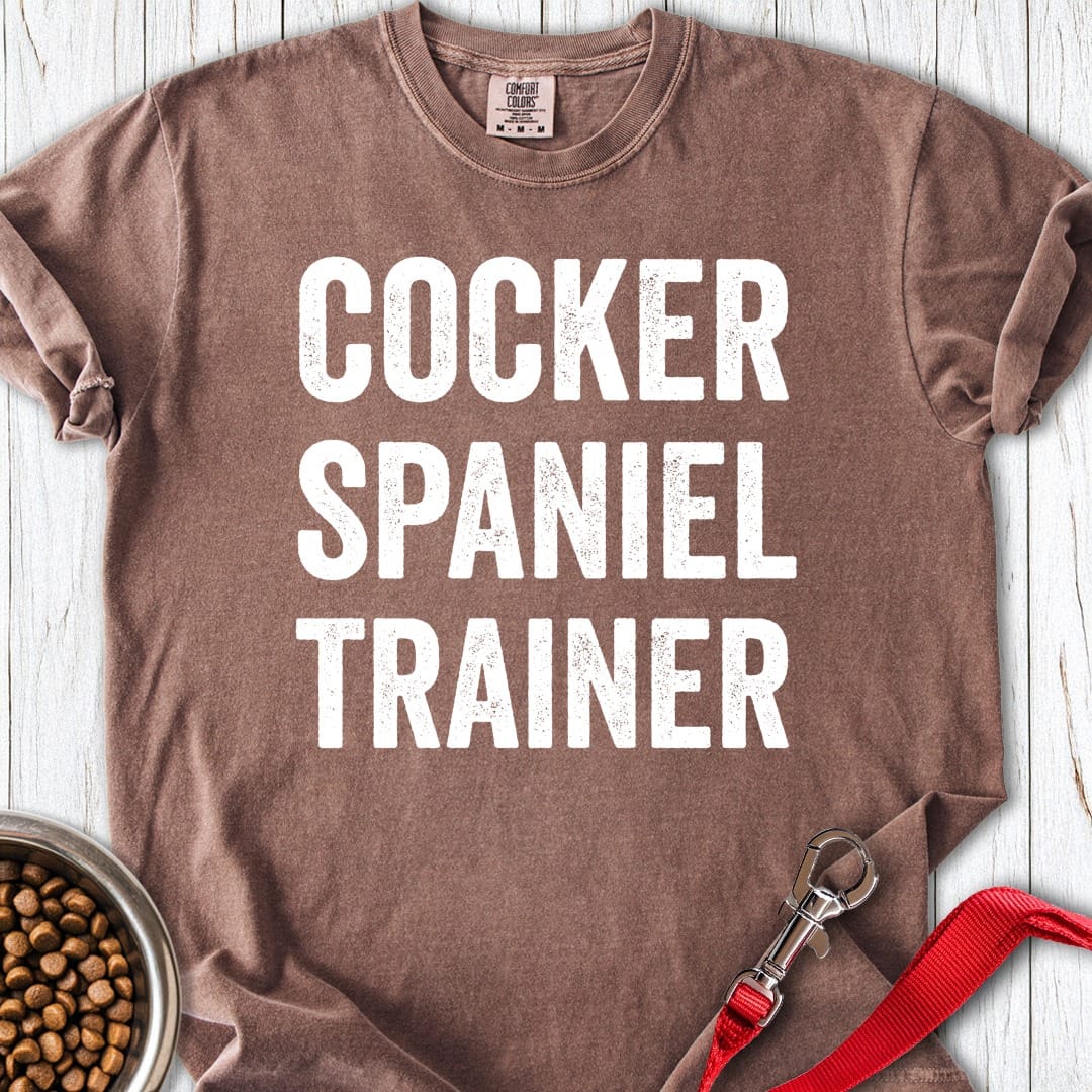 Cocker Spaniel Trainer Premium Tee Espresso