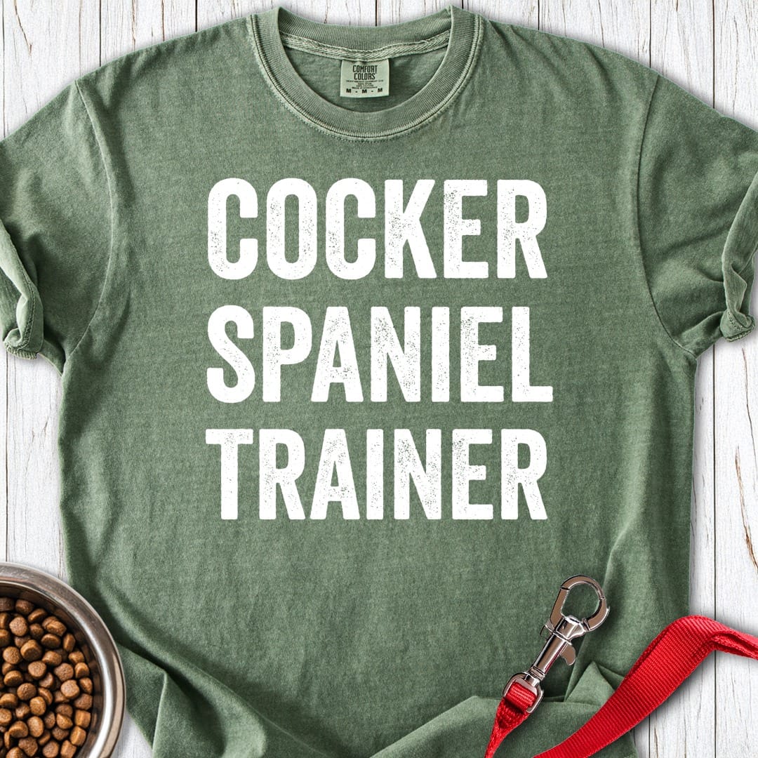 Cocker Spaniel Trainer Premium Tee Moss