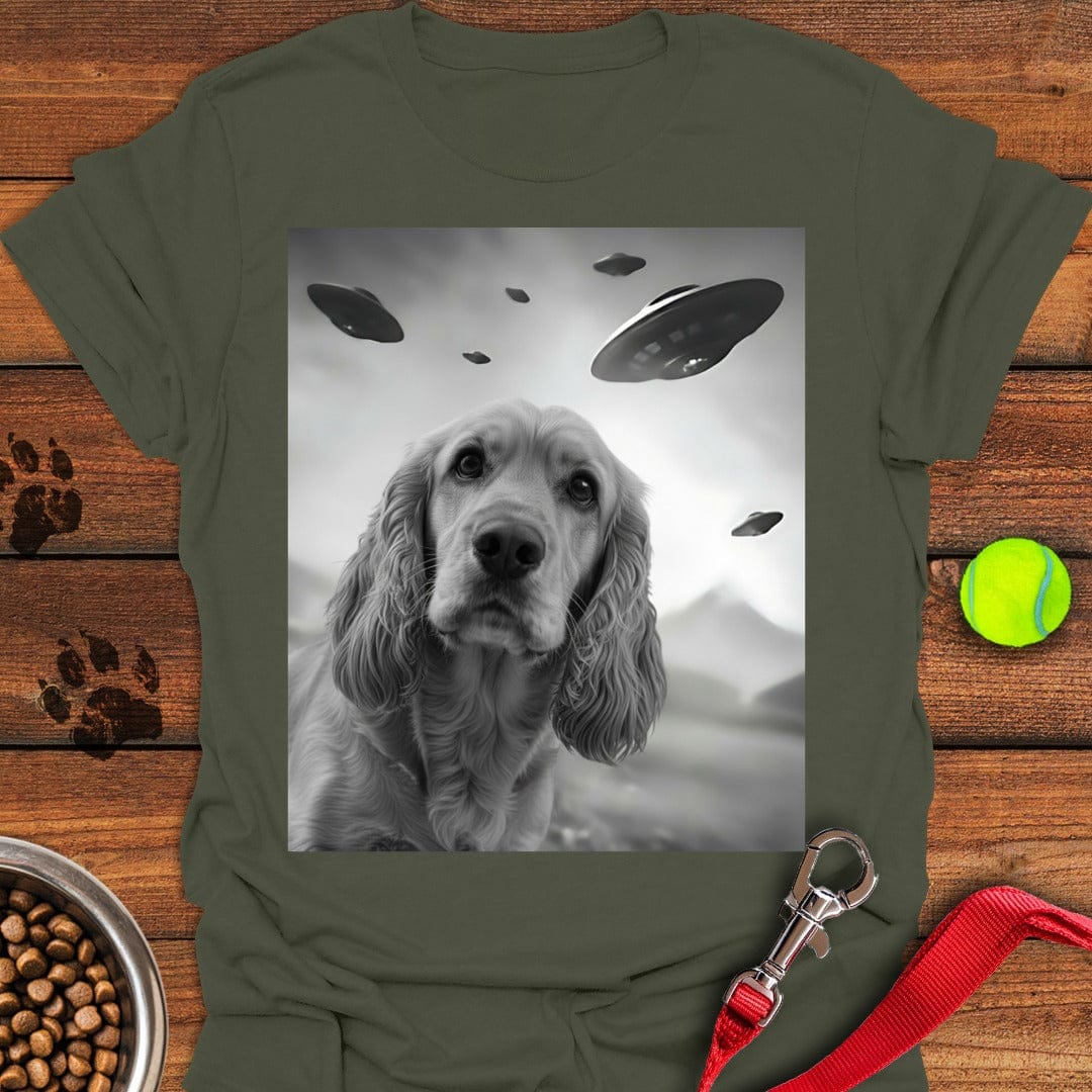 Cocker Spaniel UFO Selfie Military Green