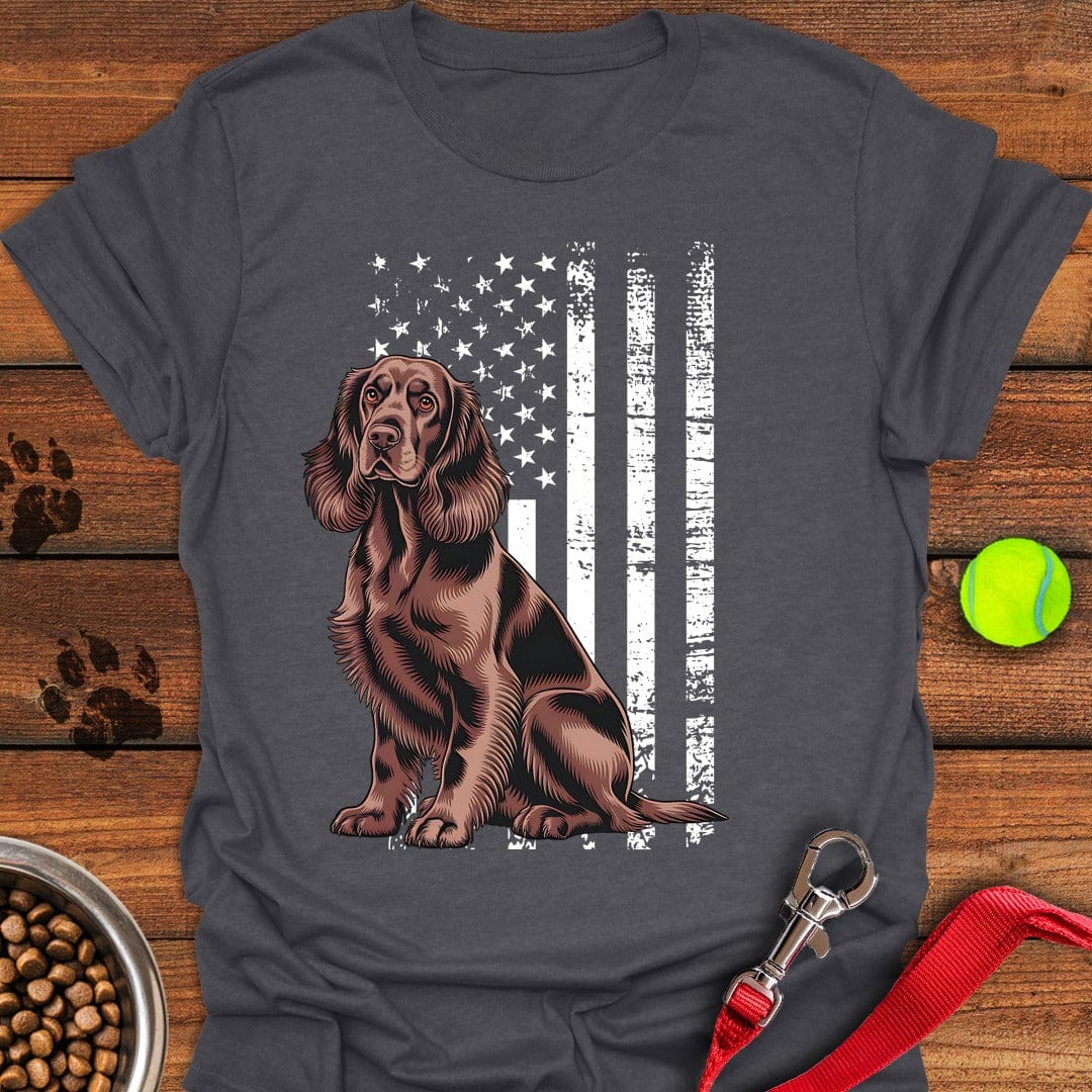 Cocker Spaniel USA Flag Dark Heather