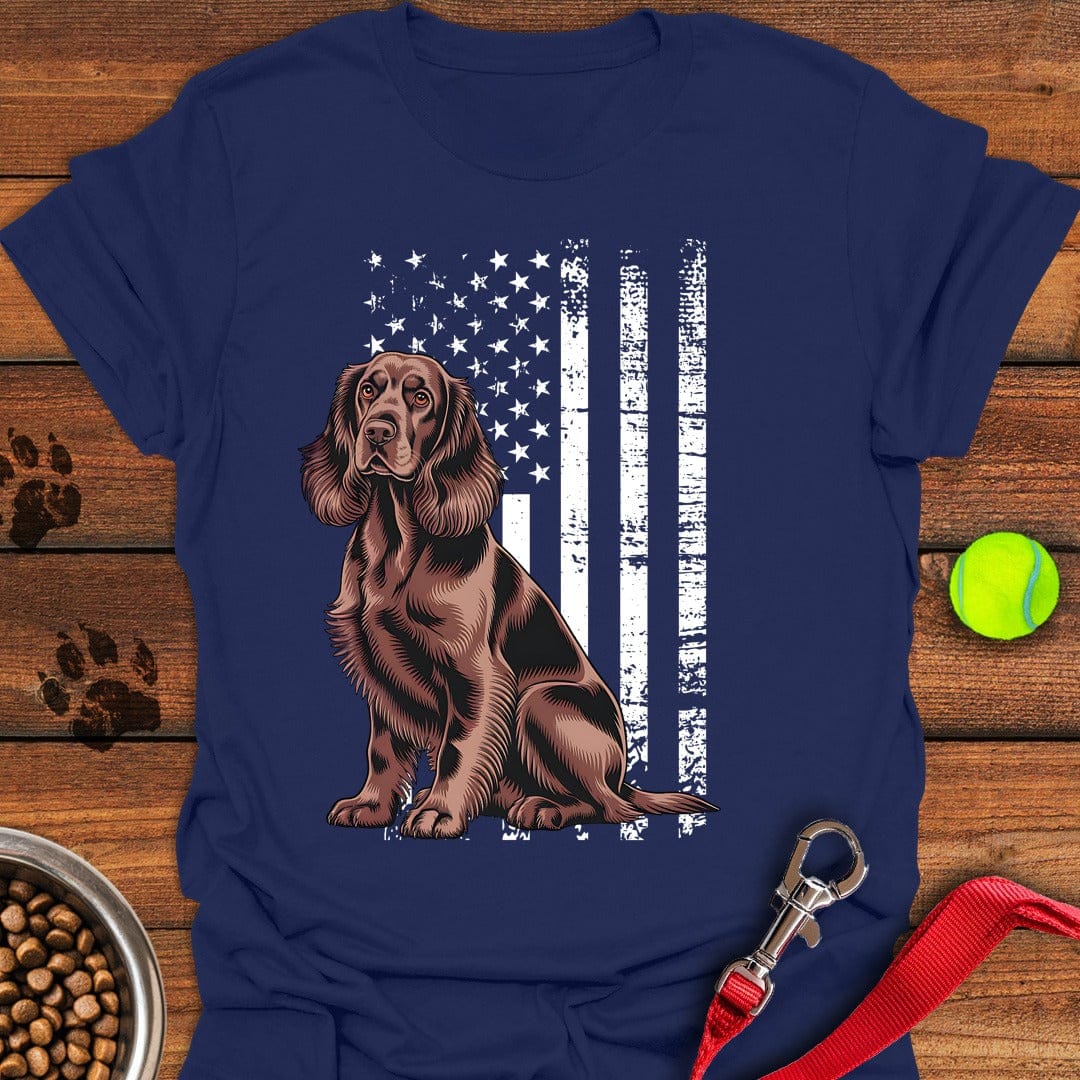 Cocker Spaniel USA Flag Navy