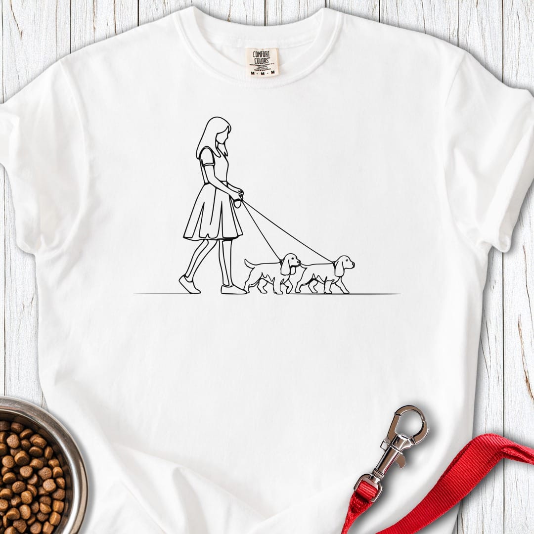 Cocker Spaniel Walking Premium Tee White