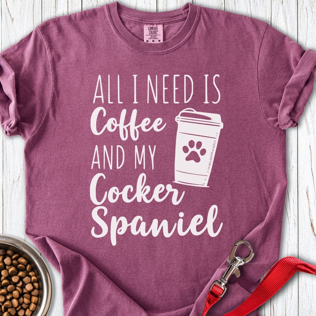 Cocker Spaniels & Coffee Premium Tee Berry