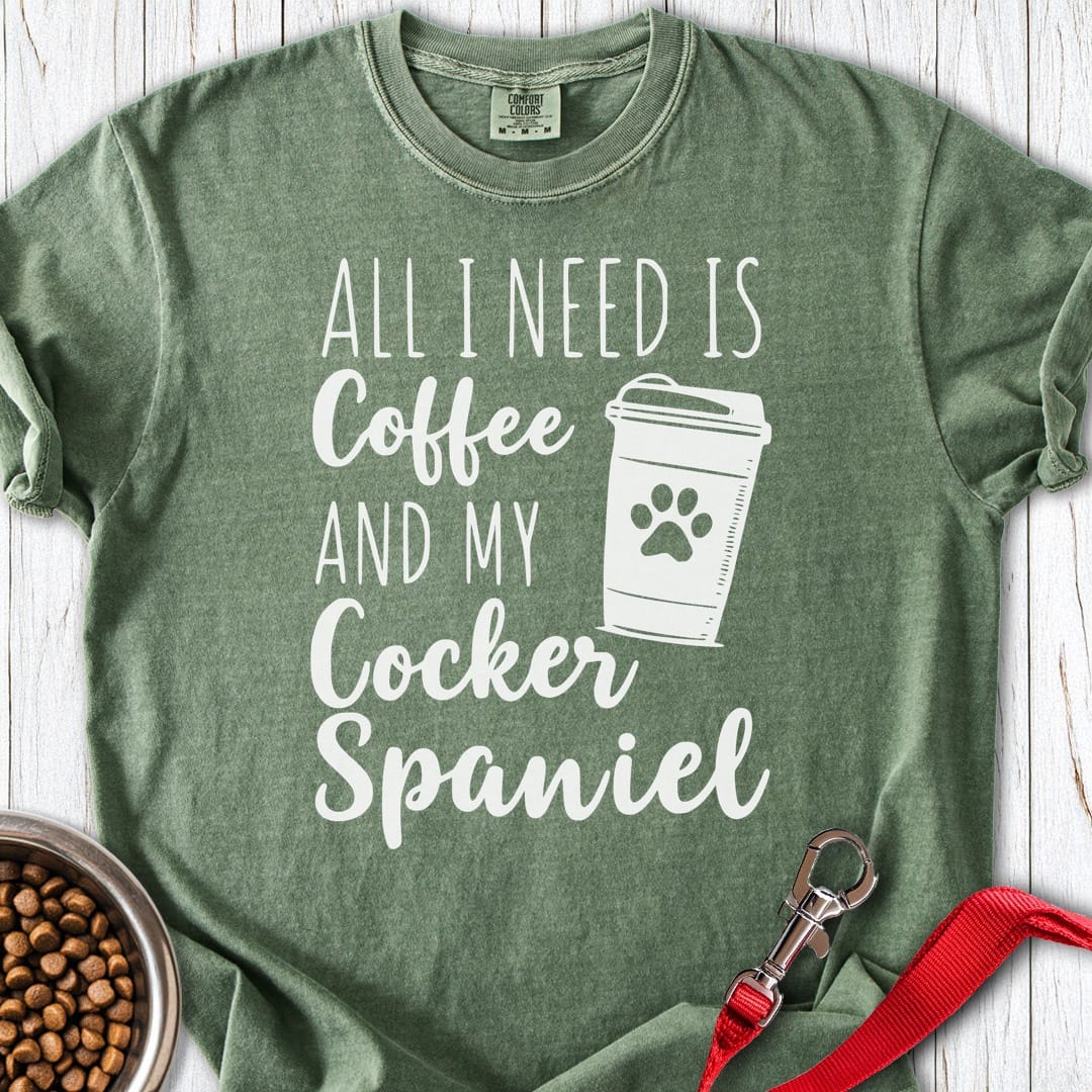 Cocker Spaniels & Coffee Premium Tee Moss