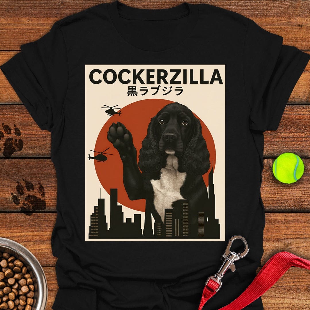 Cockerzilla Black White Cocker Spaniel Black