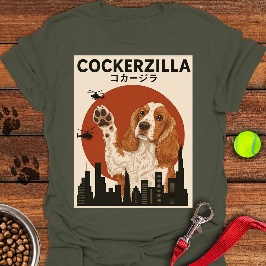Cockerzilla Cocker Spaniel Military Green