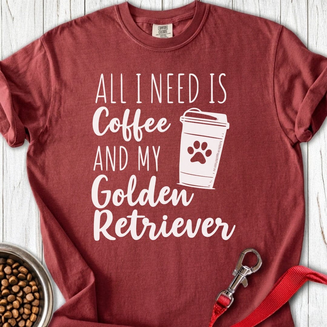 Coffee & My Golden Retriever Premium Tee Brick
