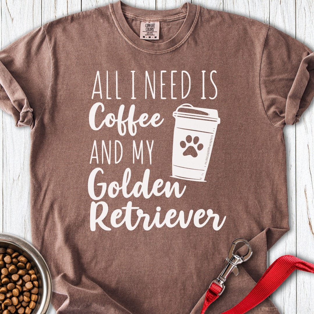Coffee & My Golden Retriever Premium Tee Espresso