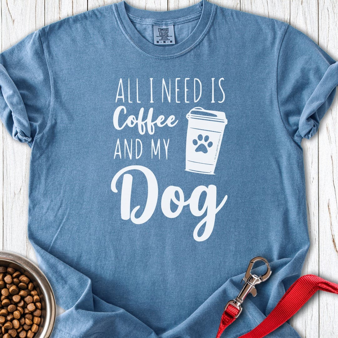 Coffee and Dog Premium Tee Blue Jean