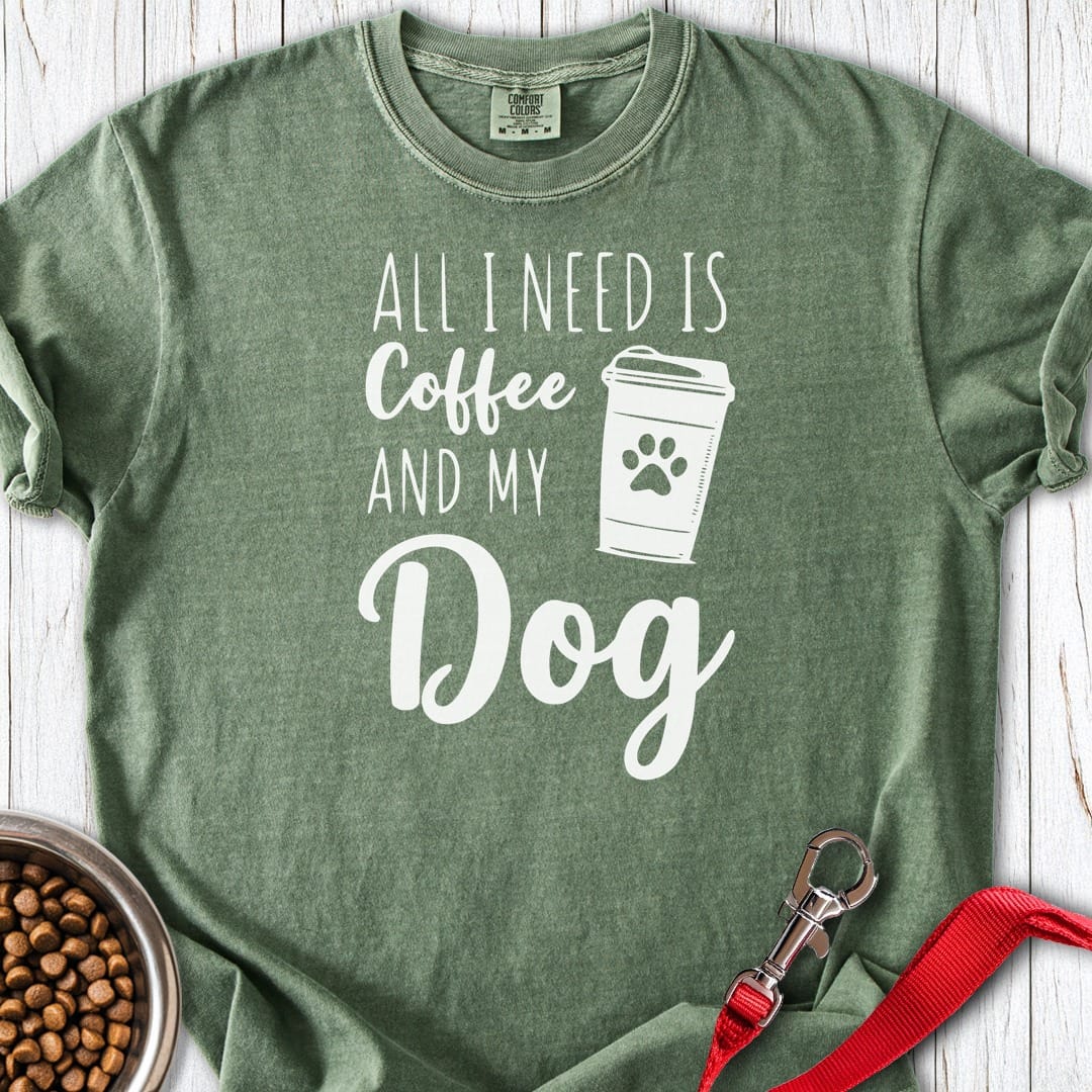 Coffee and Dog Premium Tee Moss