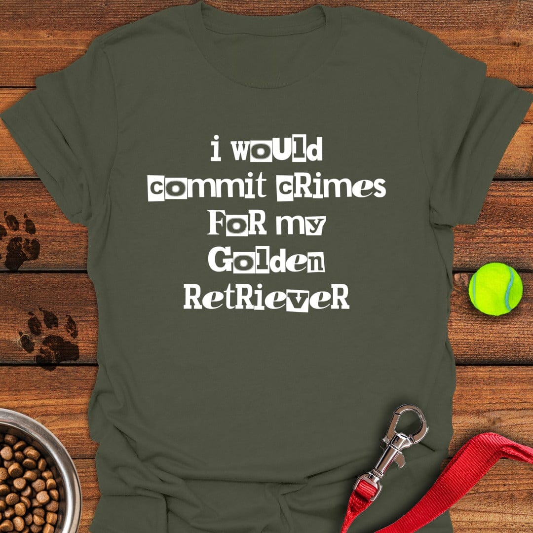 Commit Crimes Golden Retriever Military Green