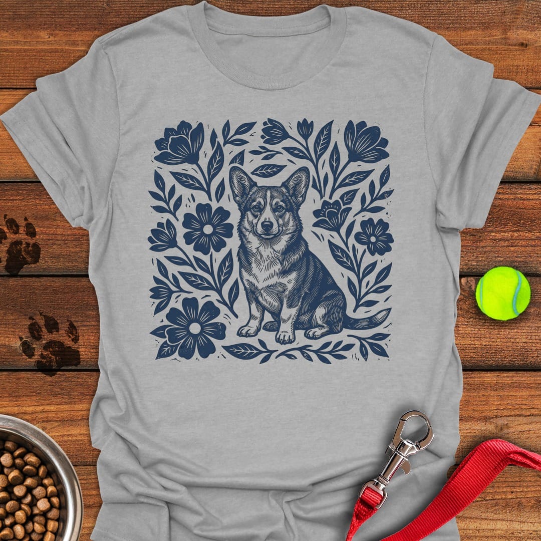 Corgi Linocut Sport Grey