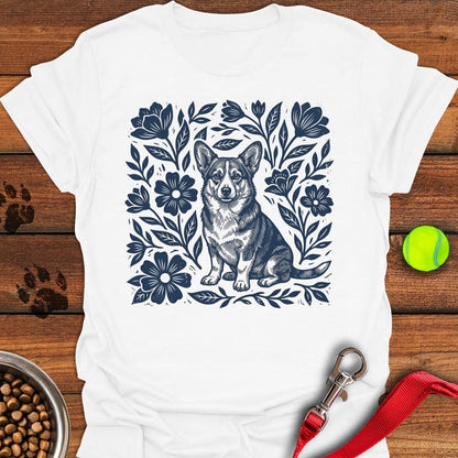 Corgi Linocut White