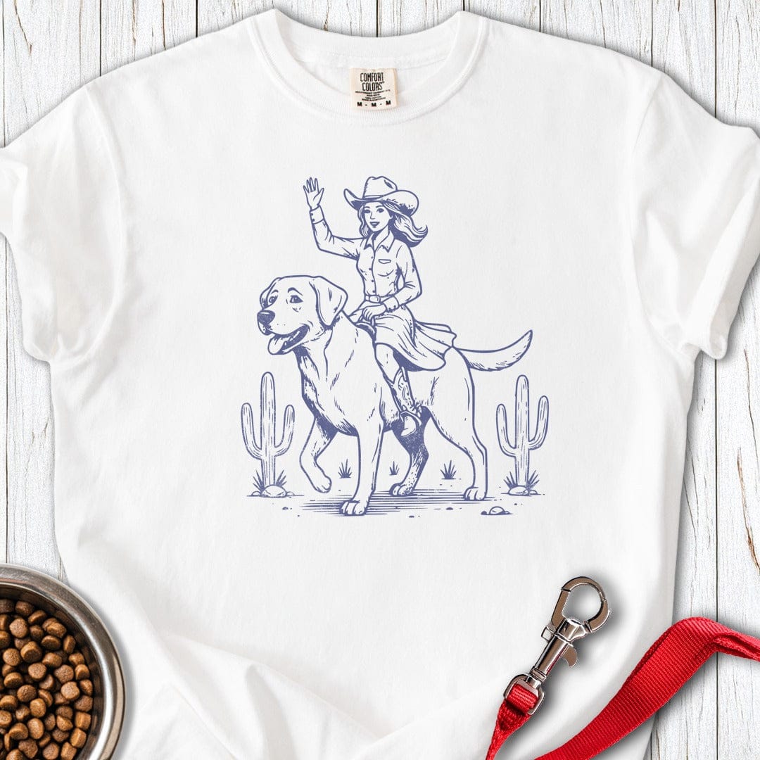 Cowgirl Labrador Premium Tee White