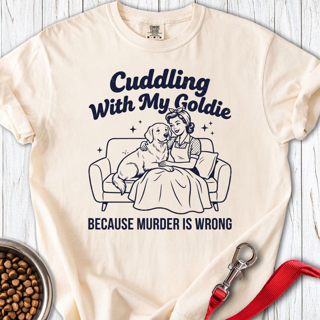 Cuddling With My Goldie Premium Tee Ivory