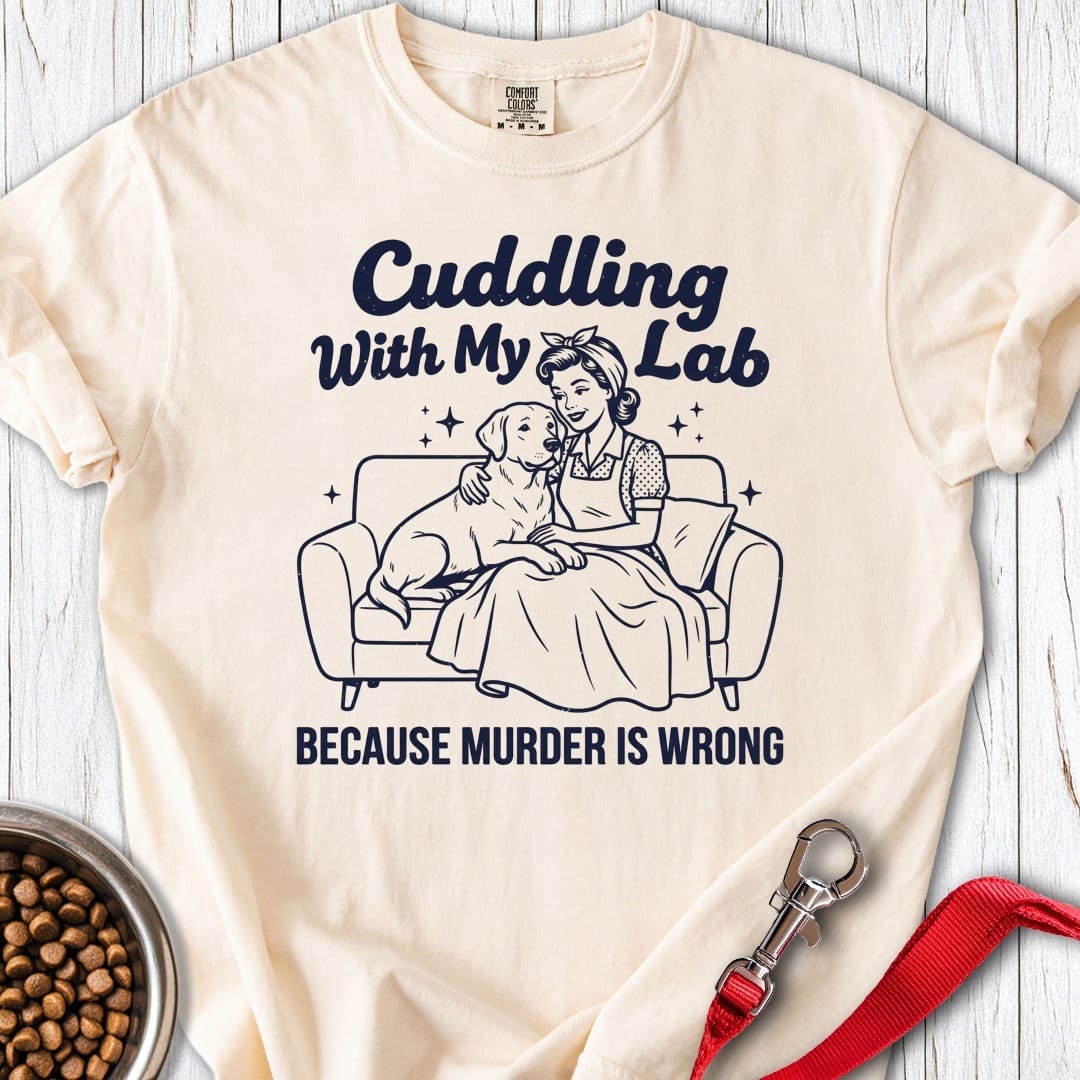 Cuddling With My Lab Premium Tee Ivory