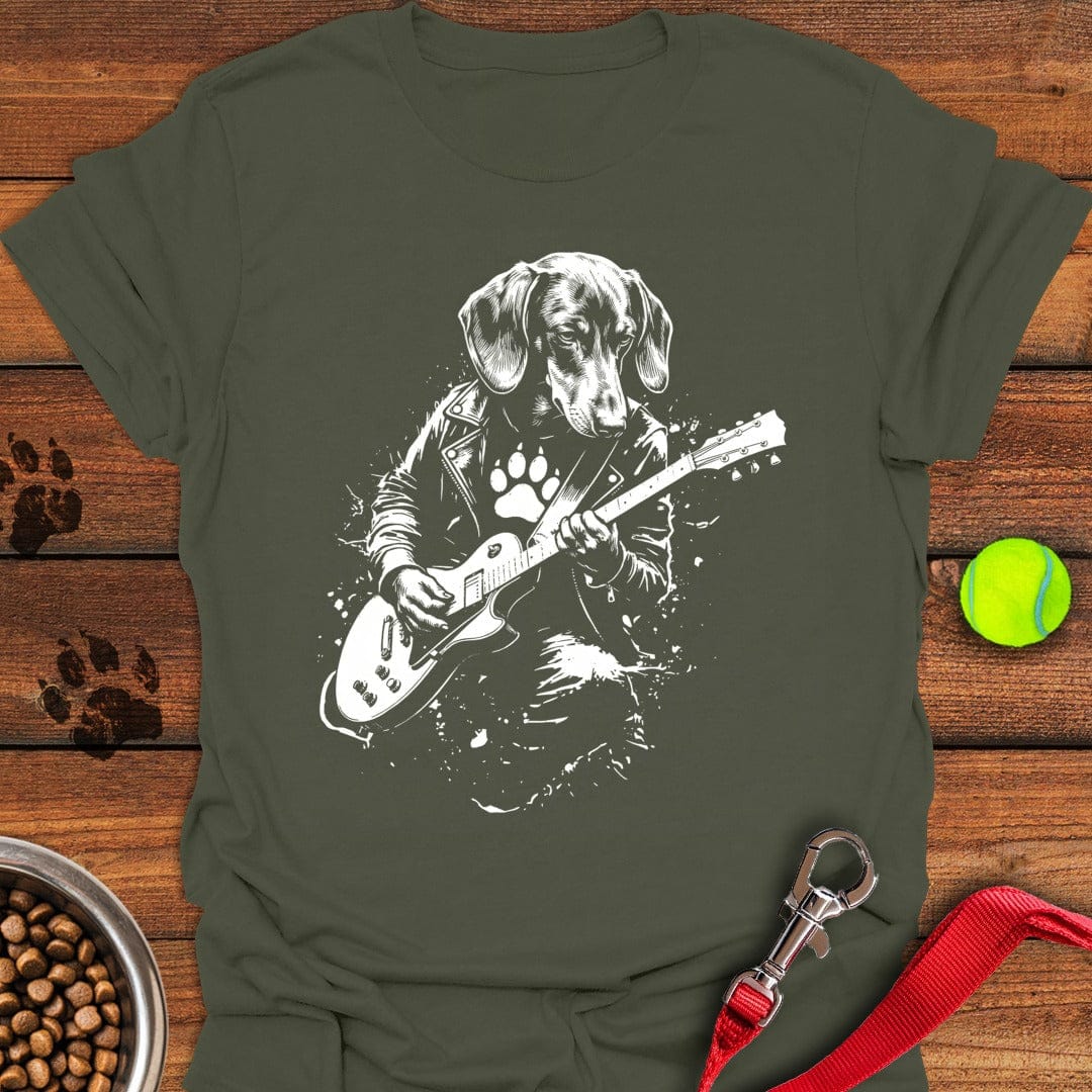 Dachshund Guitar Military Green