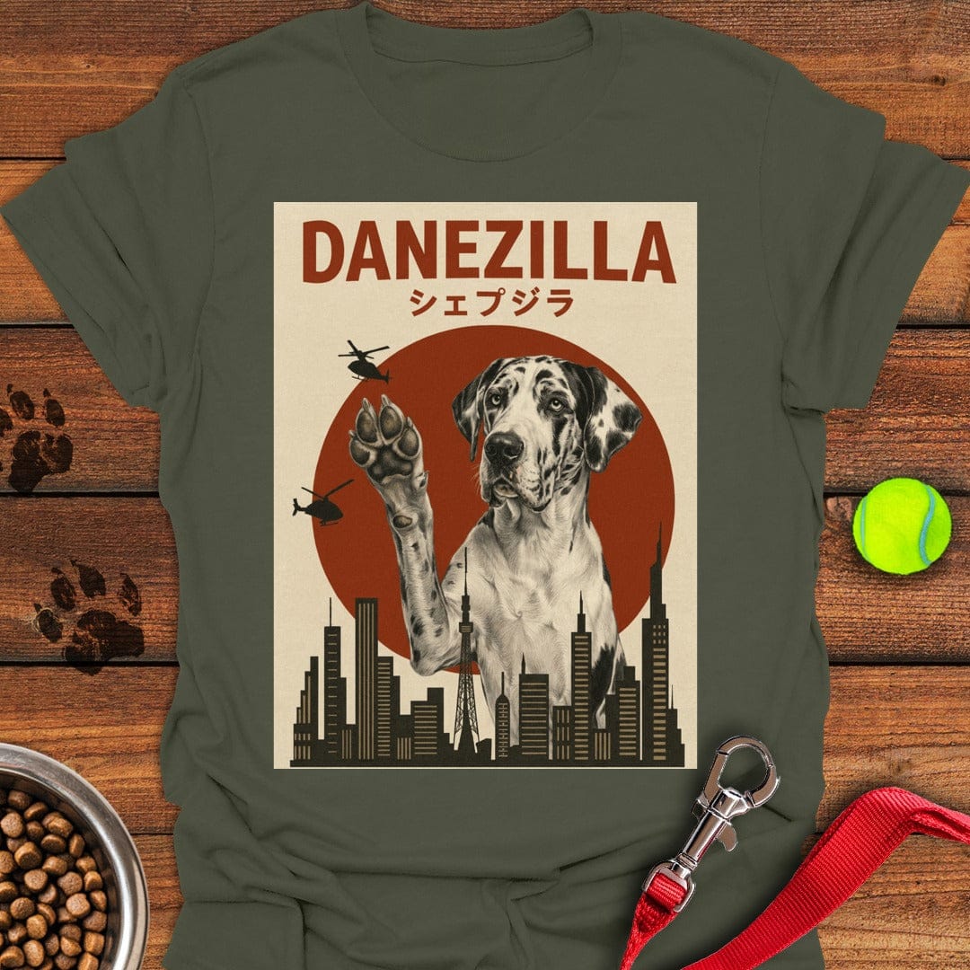 Danezilla Harlequin Great Dane Military Green