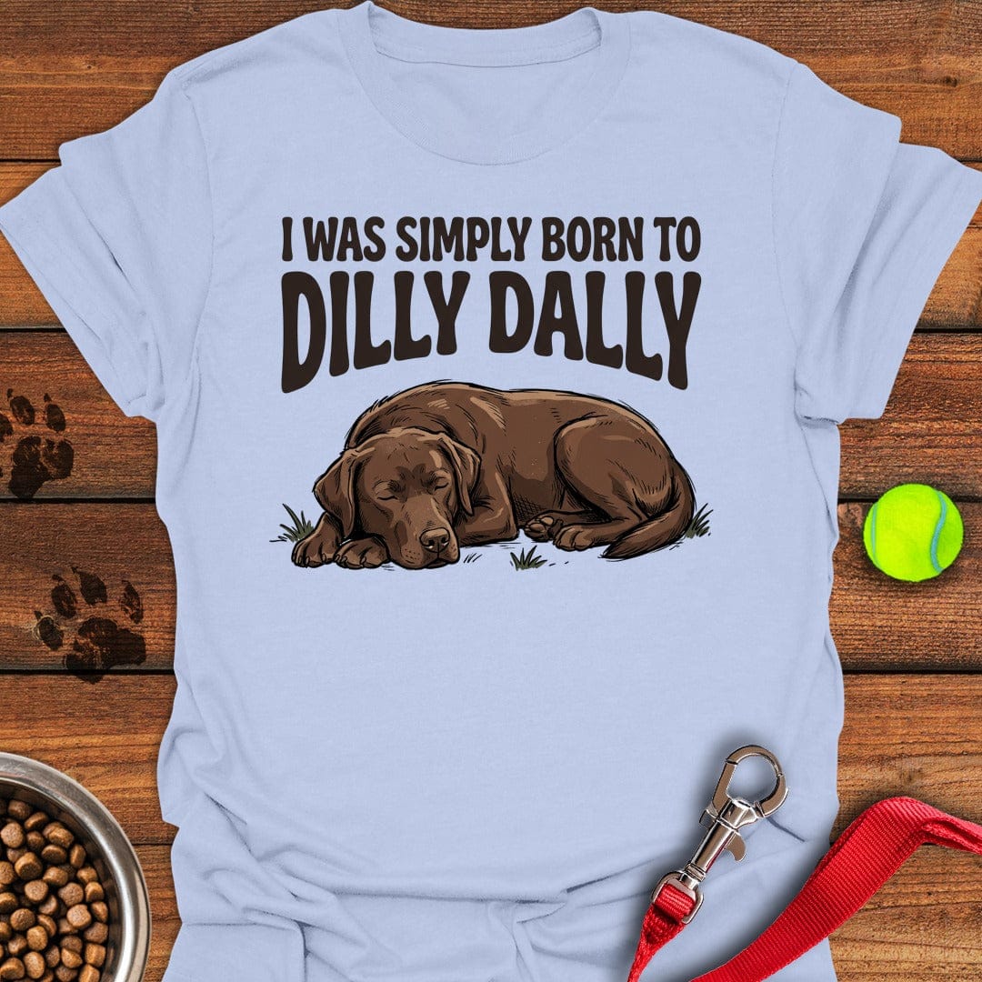 Dilly Dally Chocolate Lab Light Blue