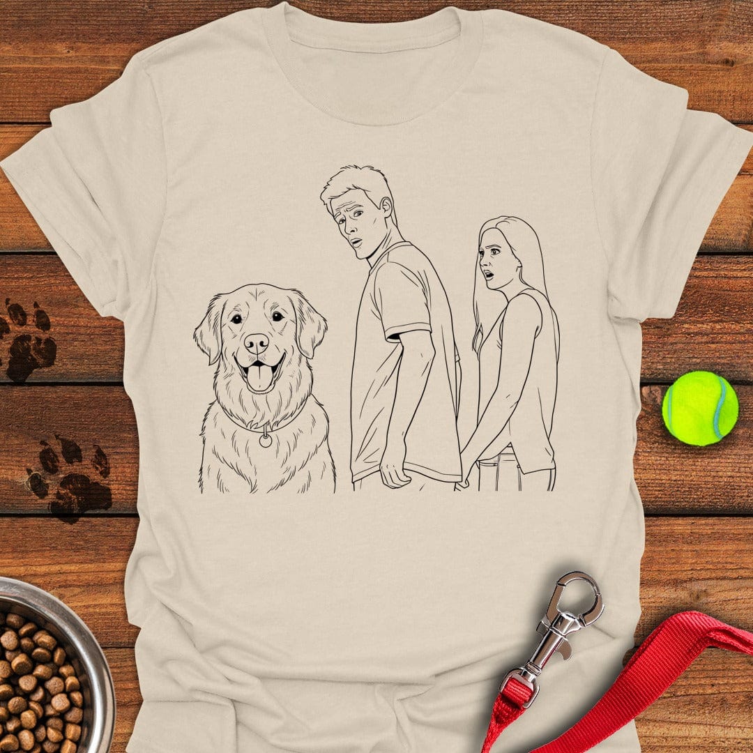 Distracted Boyfriend Golden Retriever Meme T-Shirt Natural