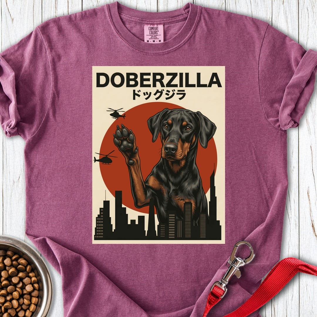 Doberzilla Dobermann Premium Tee Berry