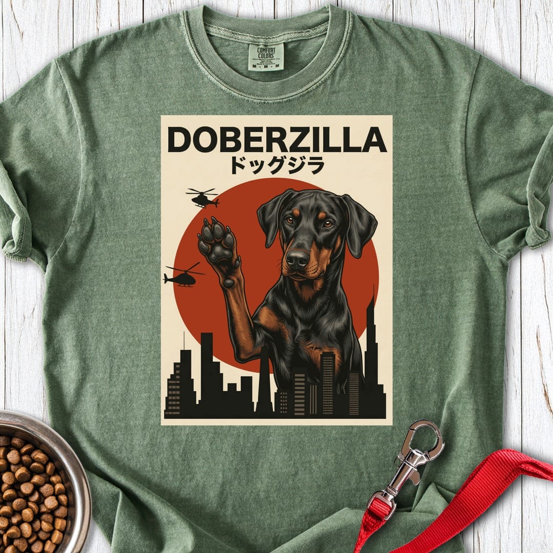 Doberzilla Dobermann Premium Tee Moss