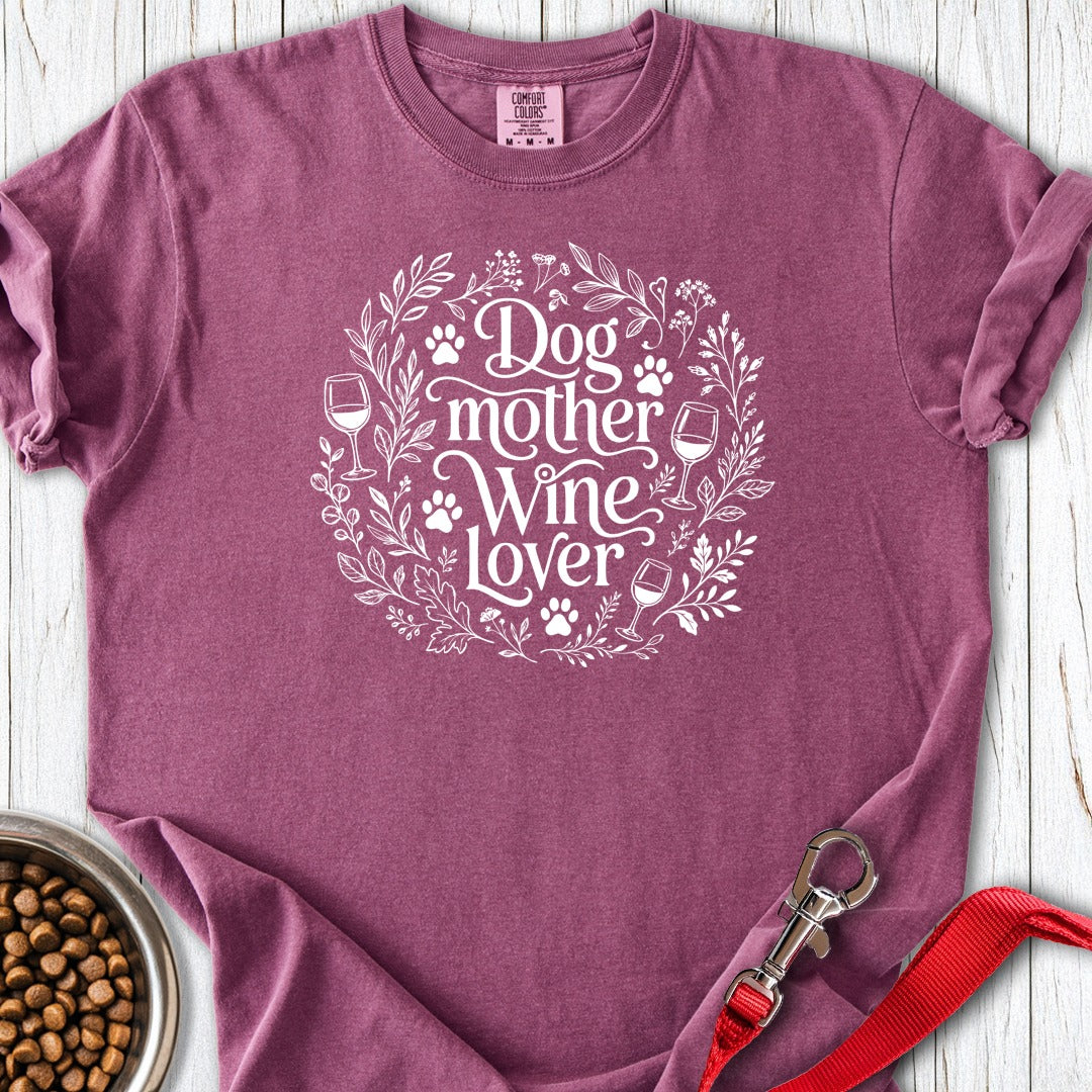 Dog Mother Wine Lover Premium Tee Berry