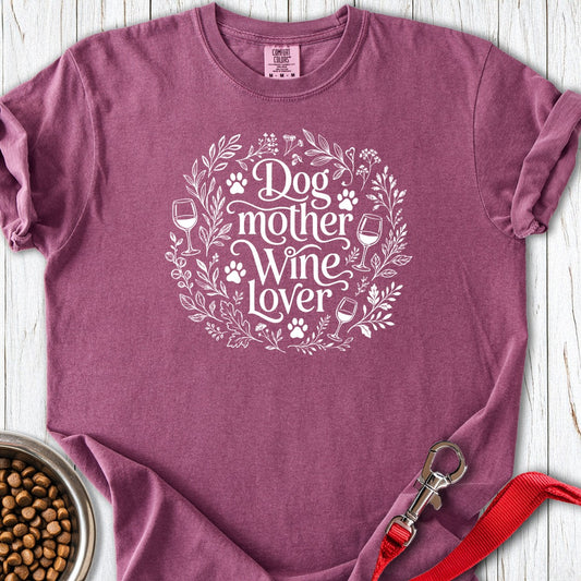 Dog Mother Wine Lover Premium Tee Berry