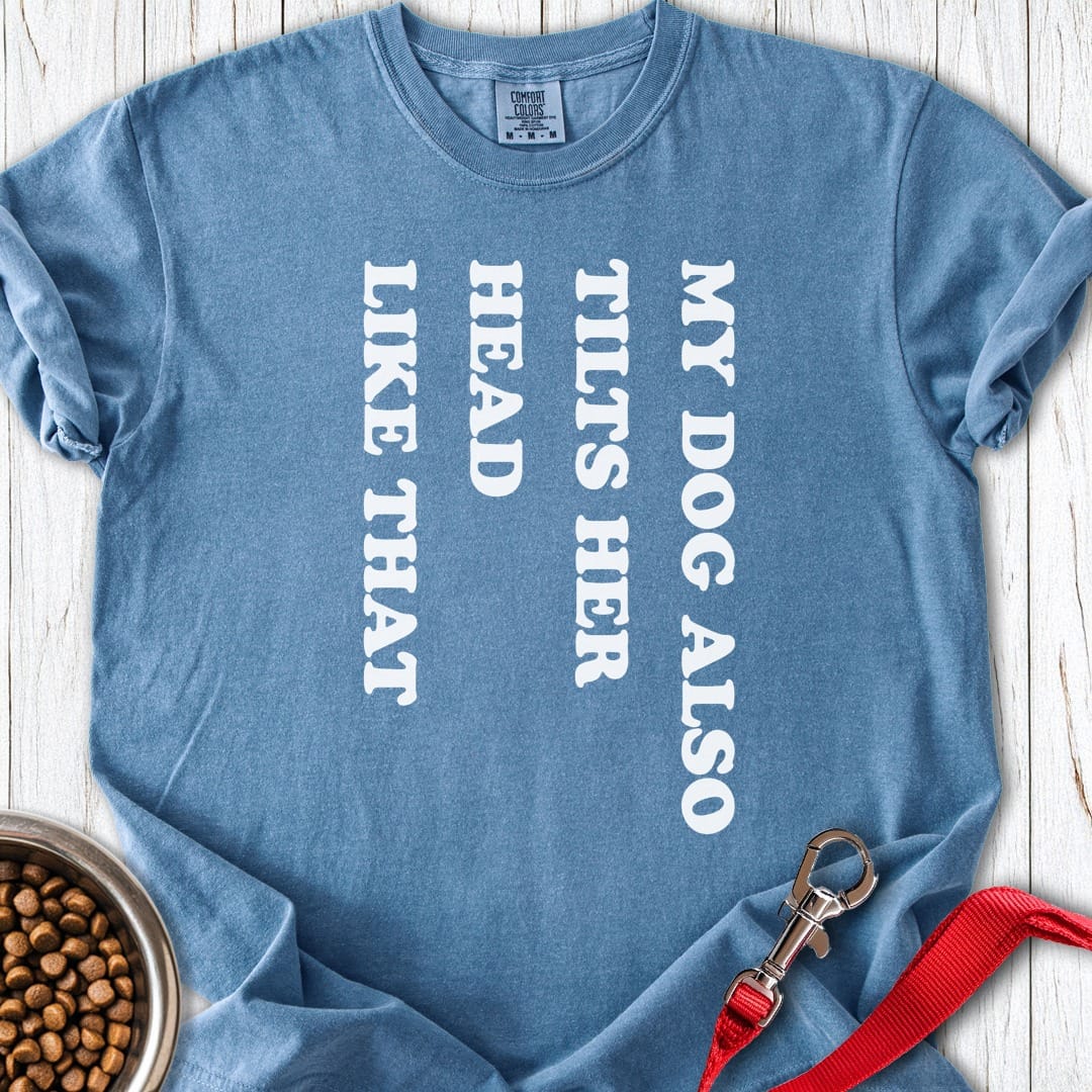 Dog Tilts Her Head Premium Tee Blue Jean