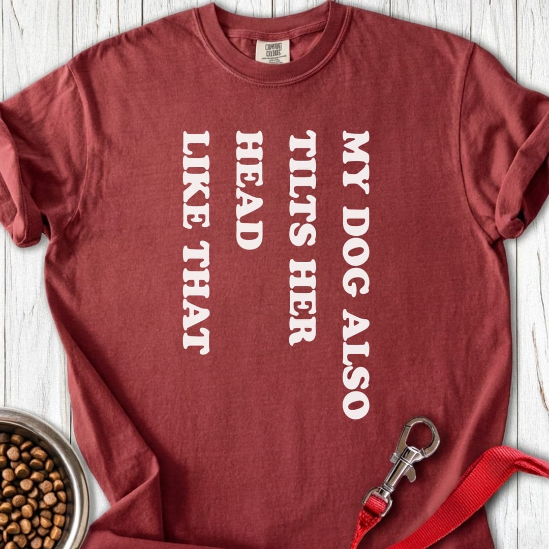 Dog Tilts Her Head Premium Tee Brick