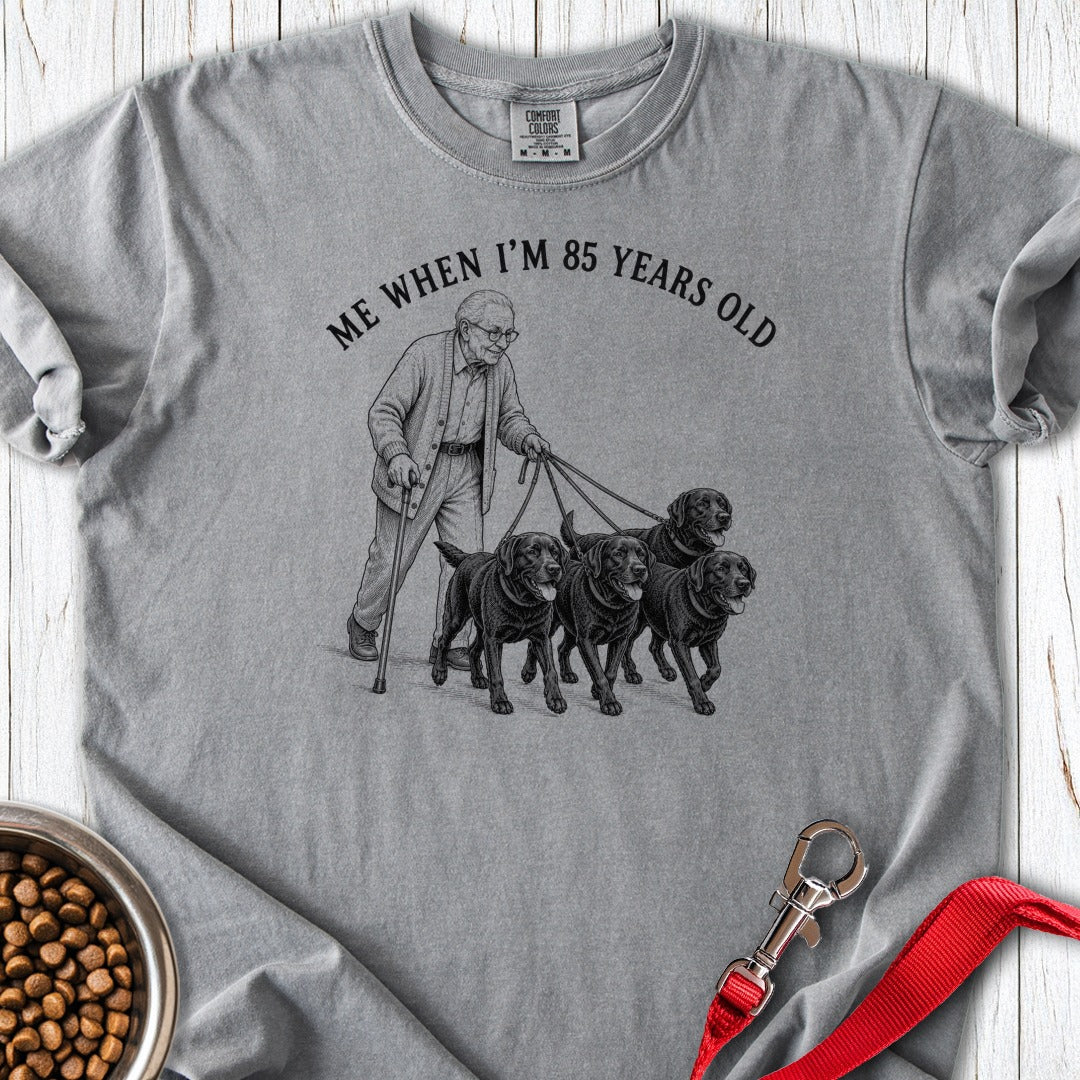 Elderly Lab Dad Premium Tee Grey