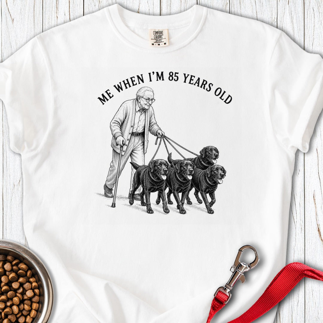 Elderly Lab Dad Premium Tee White