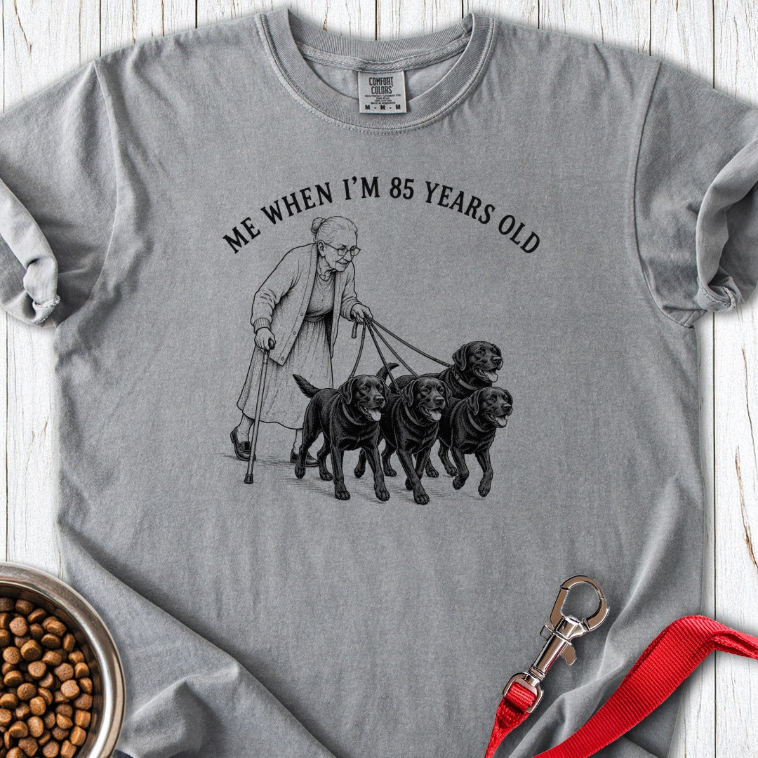 Elderly Lab Mom Premium Tee Grey