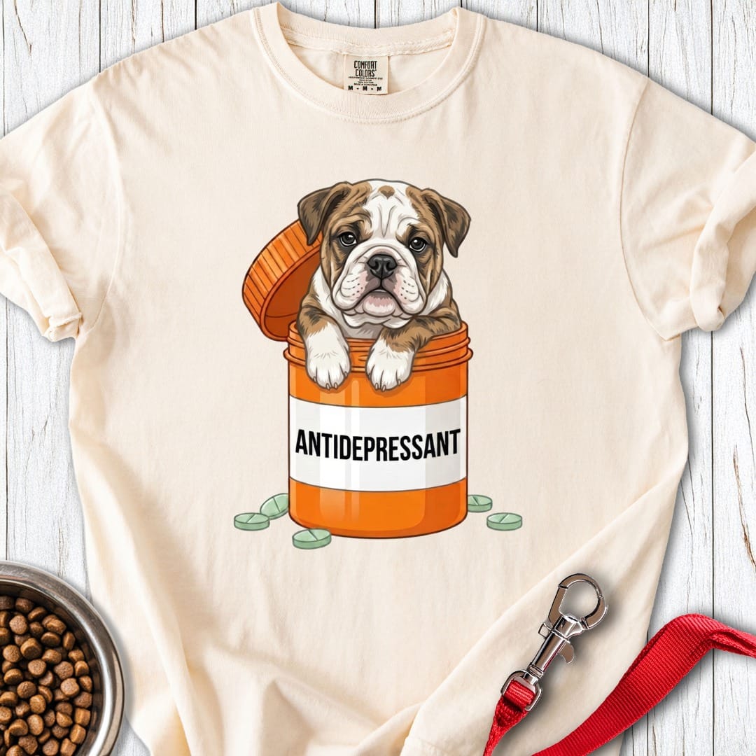 English Bulldog Antidepressant Premium Tee Ivory