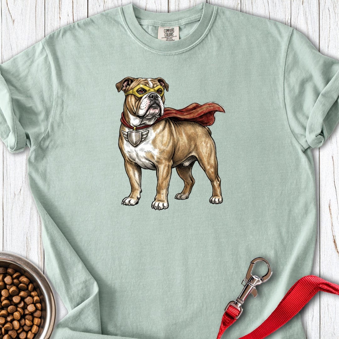 English Bulldog Superhero Premium Tee Bay
