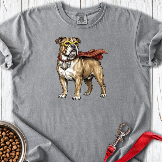 English Bulldog Superhero Premium Tee Grey