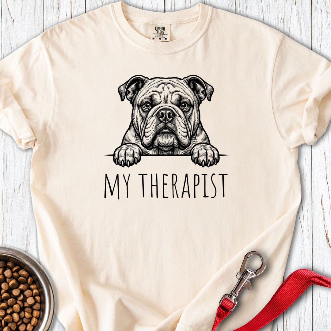 English Bulldog Therapist Premium Tee Ivory