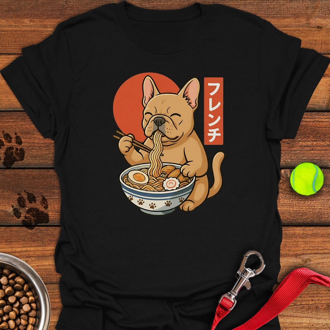 Fawn Frenchie Eating Ramen Black