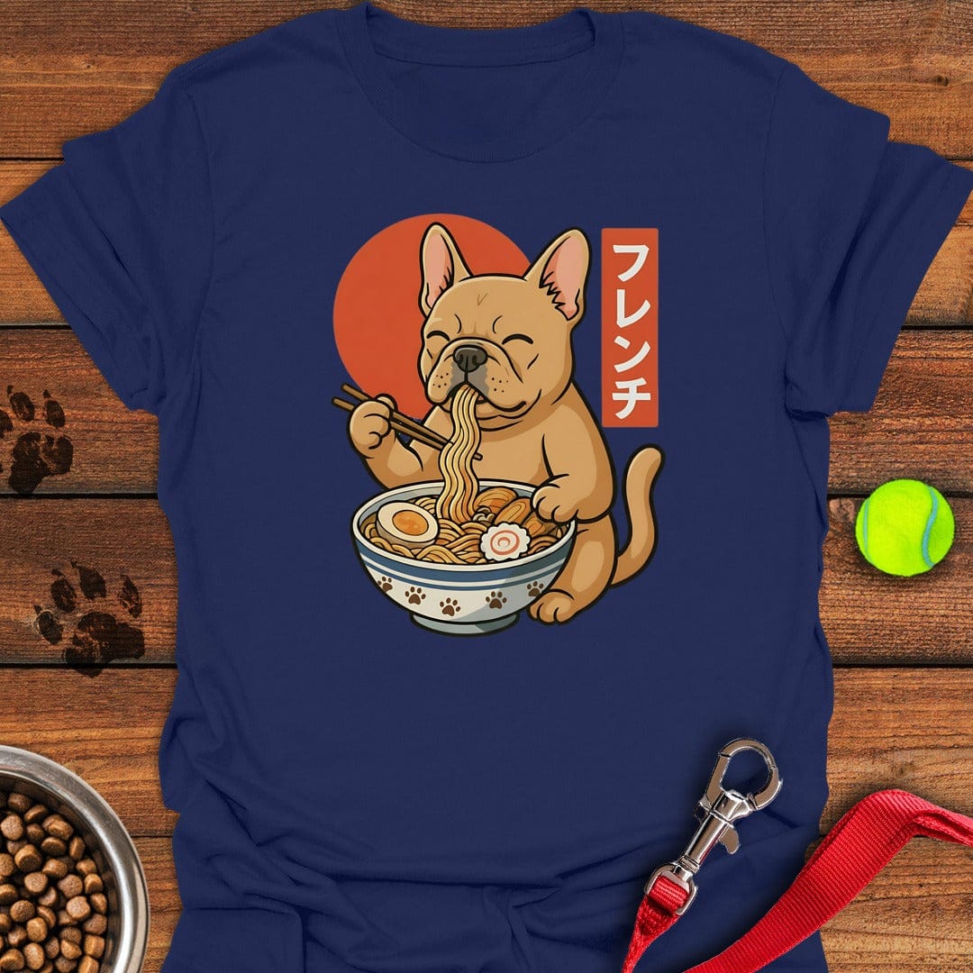 Fawn Frenchie Eating Ramen Navy