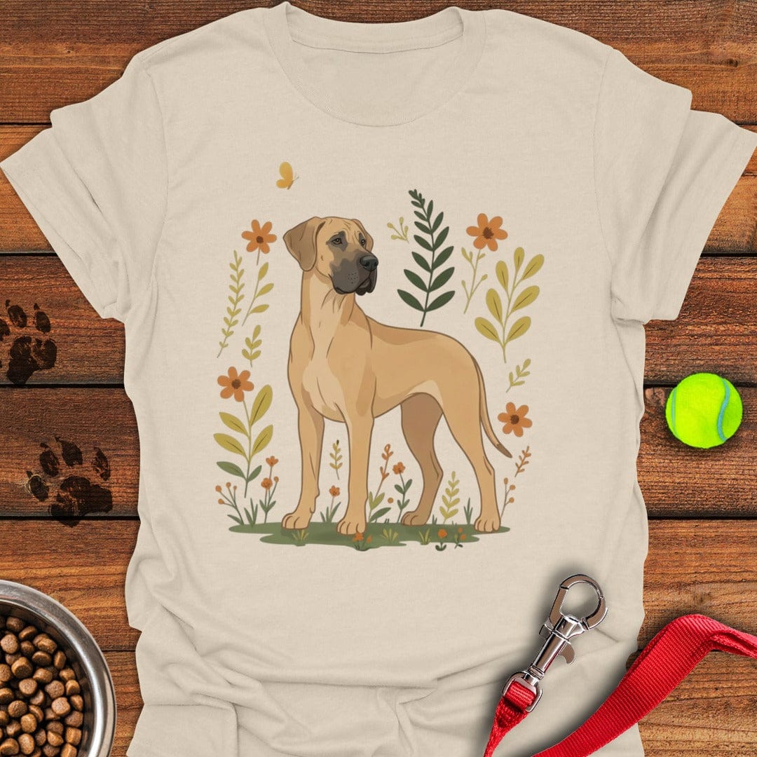 Fawn Great Dane Flowers Natural