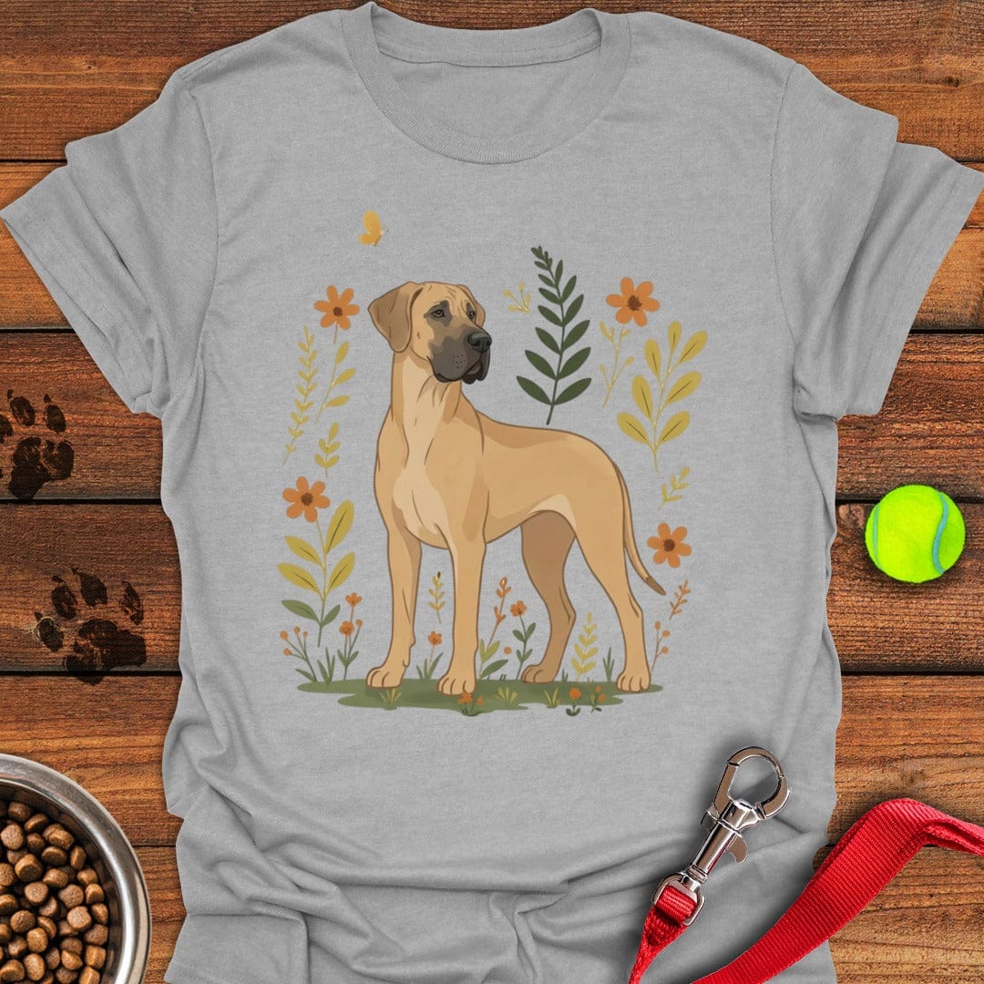 Fawn Great Dane Flowers Sport Grey