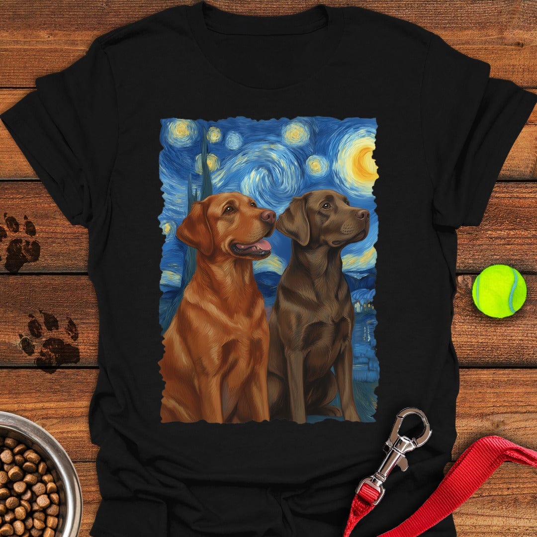 Fox Red & Chocolate Labrador Starry Night Black