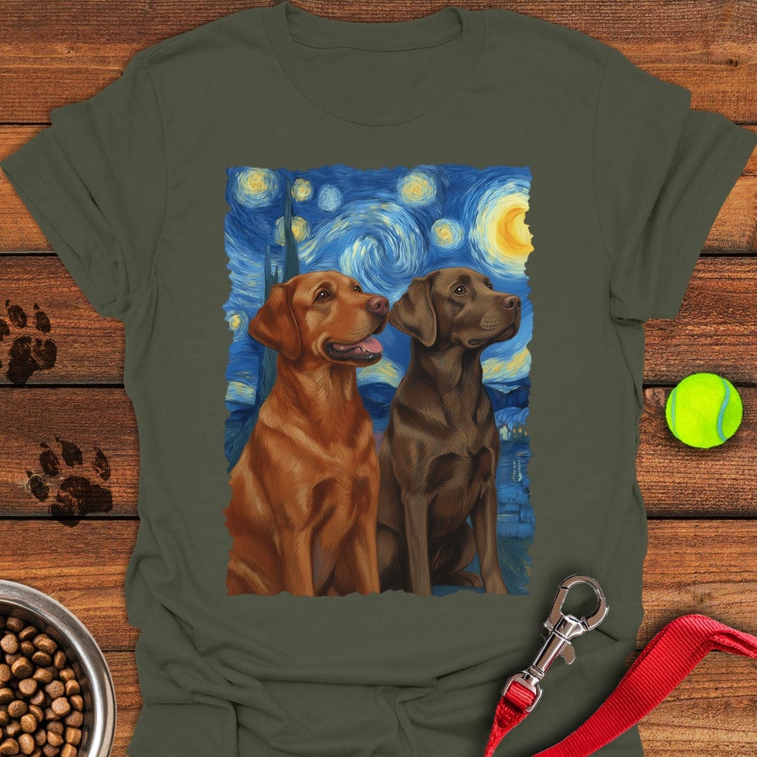 Fox Red & Chocolate Labrador Starry Night Military Green