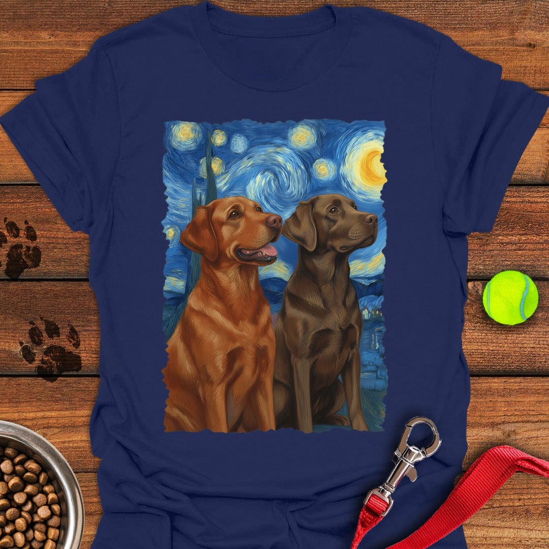 Fox Red & Chocolate Labrador Starry Night Navy