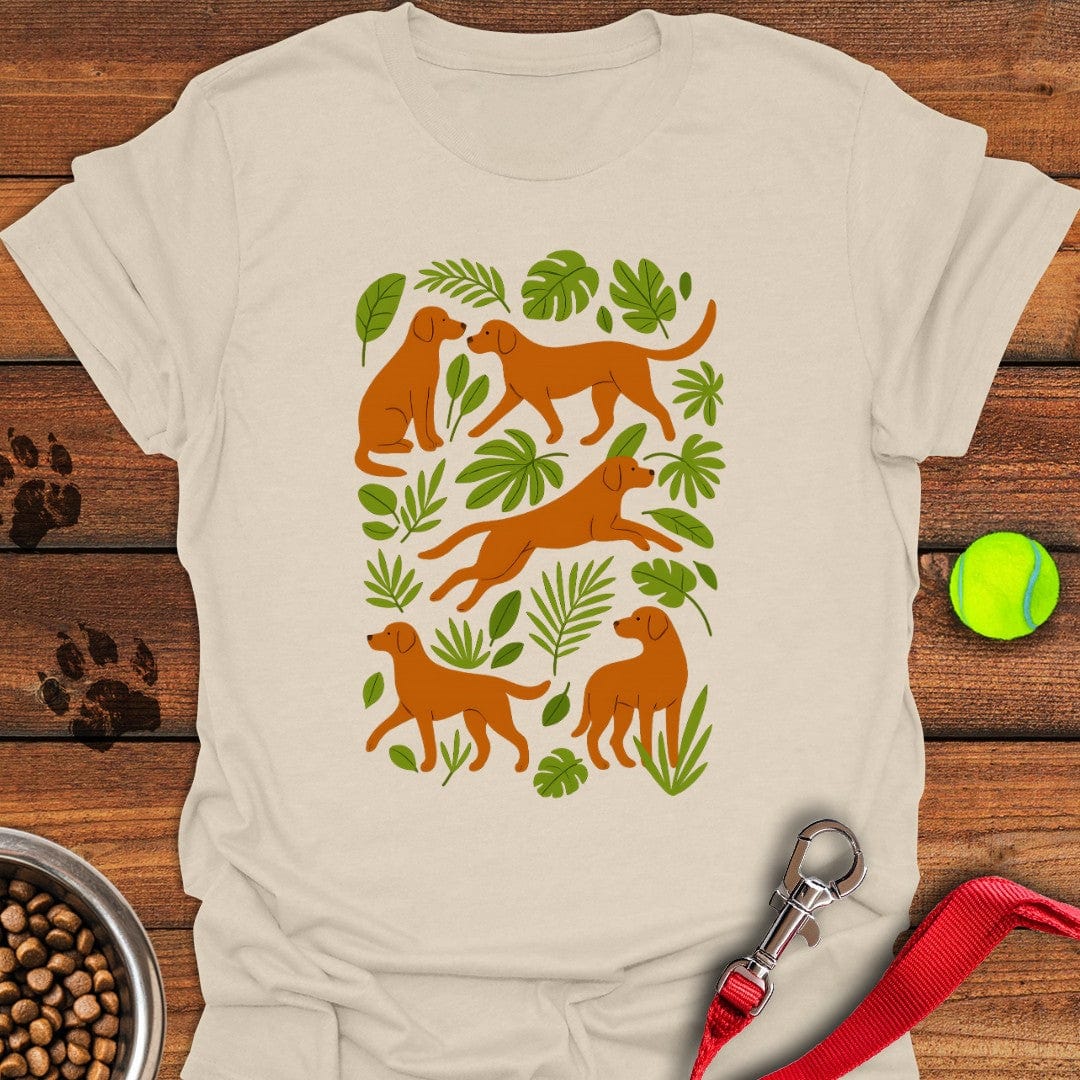 Fox Red Labrador Floral T-Shirt Natural