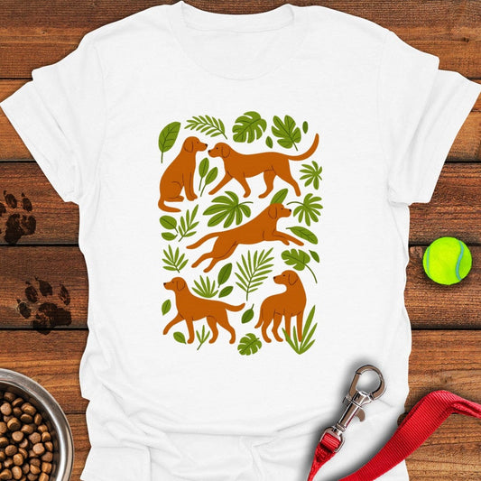 Fox Red Labrador Floral T-Shirt White